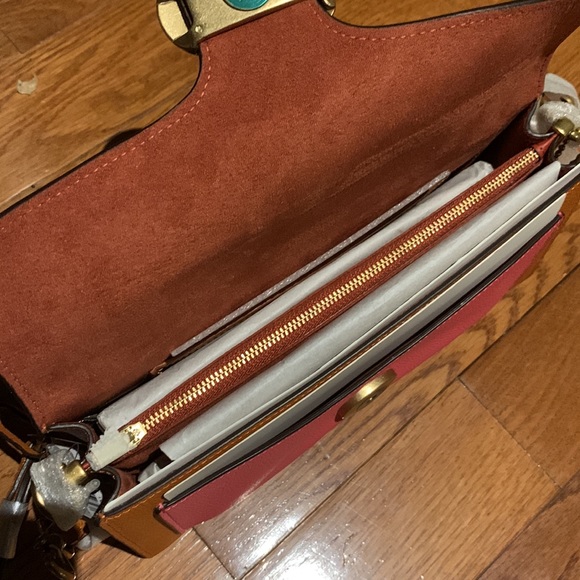 💗🧡 Coach - Tabby 26 - Colorblock 🍉 Watermelon / Burnt Orange / Brass - Picture 9 of 9